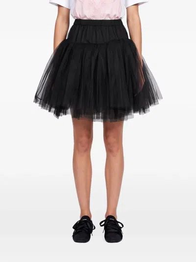 Simone Rocha Tulle-layered Gathered Mini Skirt In Black