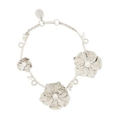 Simone Rocha Turbo Blooming Poppy Necklace -  - Metal - Silver In Neutral