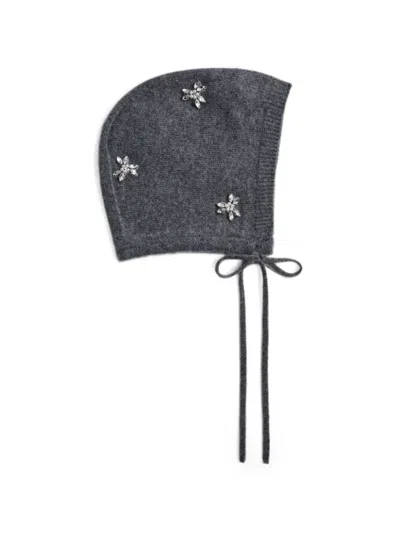 Simone Rocha Turbo Crystal-embellished Bonnet In Gray