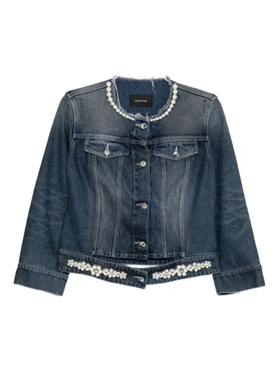 Simone Rocha Turbo Denim Jacket In Blue