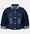Simone Rocha Crystal-embellished Denim Jacket In Blue