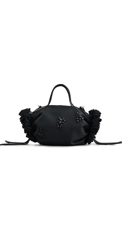 Simone Rocha Turbo Embellished Mini Double Ribbon Rosette Bag Black/jet