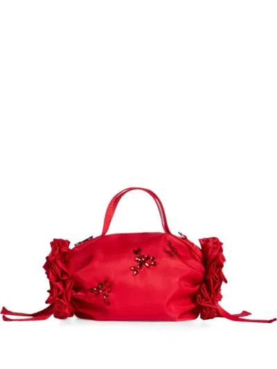 Simone Rocha Turbo Embellished Tote Bag In Red