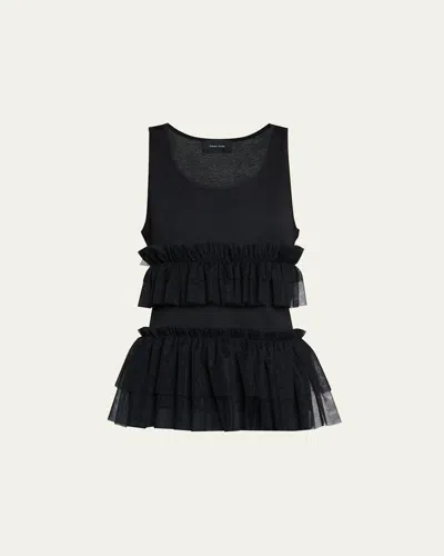 Simone Rocha Tutu Hem Tank Top In Black