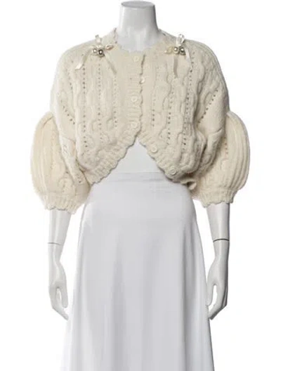 Pre-owned Simone Rocha Tweed Pattern Crew Neck Sweater In Neutrals