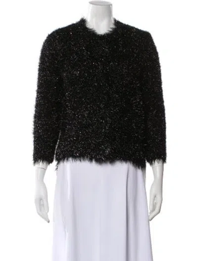 Pre-owned Simone Rocha Tweed Pattern Evening Jacket In Black