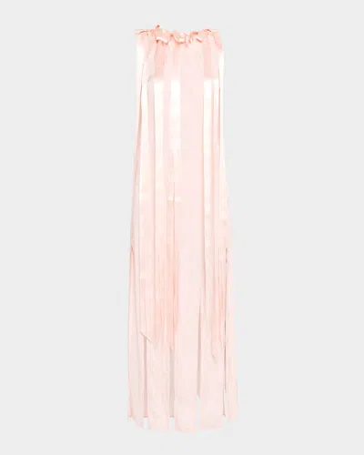 Simone Rocha Unbounded Ribbon Maxi Dress In Pink