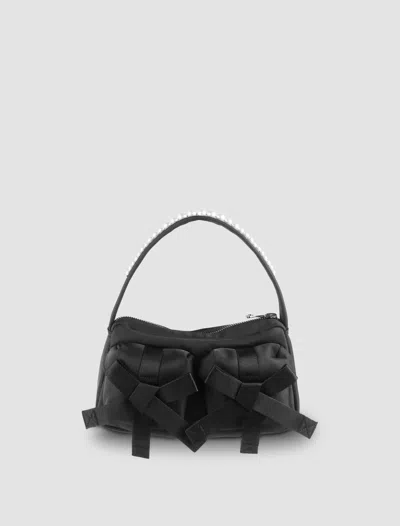 Simone Rocha Classic Bow Shoulder Bag In Black/pearl