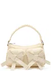 Simone Rocha Utility Bow Faux Pearl-embellished Shell Shoulder Bag In Beige