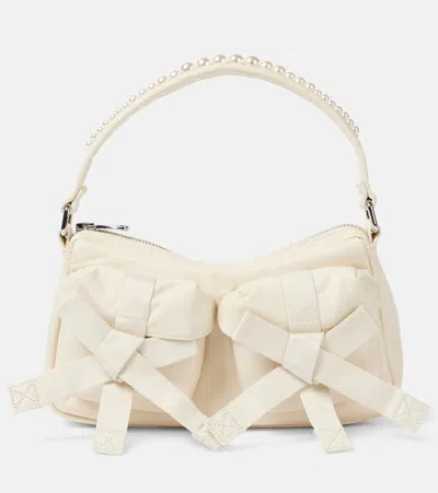 Simone Rocha Schultertasche Utility Bow Mit Zierperlen In Beige