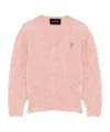 Simone Rocha Cropped Alpaca And Wool-blend Sweater In Pink