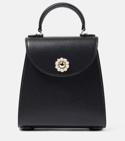 Simone Rocha Valentine Mini Leather Tote Bag In Black
