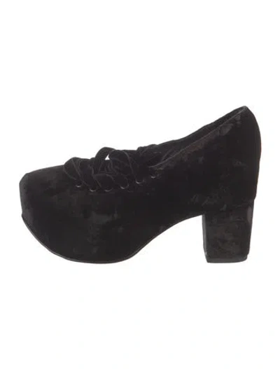 Pre-owned Simone Rocha Velvet Pumps In Black