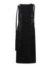 Simone Rocha Sleeveless Midi Dress With Satin Ribbon Detail In Black