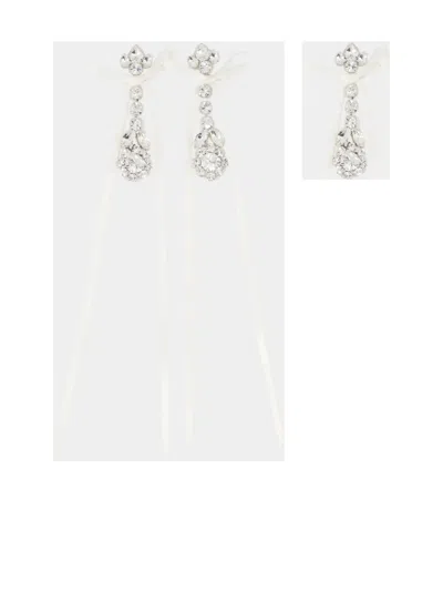 Simone Rocha Victorian Bow Earrings In White