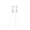 Simone Rocha Victorian Bow Ribbon Drip Earrings In Neutrals