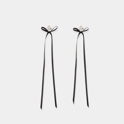 Simone Rocha Victorian Bow Ribbon Stud Earrings Accessories In White