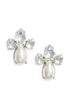 Simone Rocha Victorian Faux Pearl & Crystal Earrings In Pearl/crystal