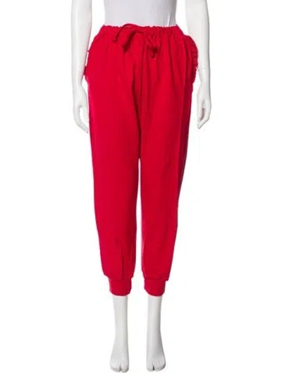 Pre-owned Simone Rocha Virgin Wool Ruffle Embellishment Sweatpants In Red