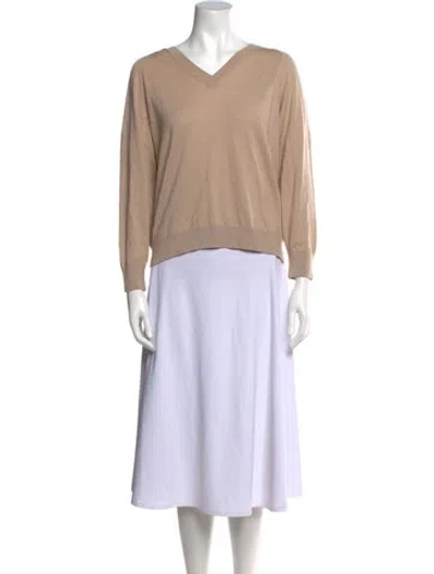Pre-owned Simone Rocha Virgin Wool V-neck Sweatshirt In Neutral