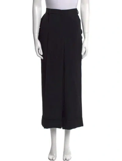 Pre-owned Simone Rocha Virgin Wool Wide Leg Pants In Black
