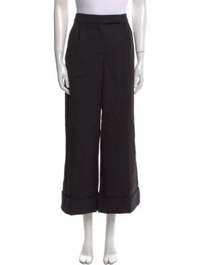Pre-owned Simone Rocha Virgin Wool Wide Leg Pants In Black