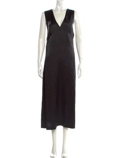 Pre-owned Simone Rocha V-neck Long Dress In Black