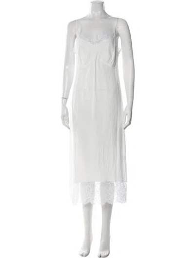 Pre-owned Simone Rocha V-neck Long Dress In White