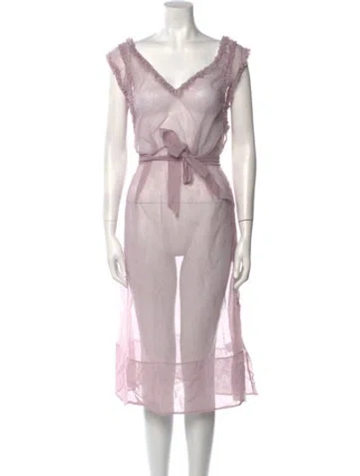 Pre-owned Simone Rocha V-neck Midi Length Dress In Purple