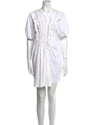Pre-owned Simone Rocha V-neck Mini Dress In White