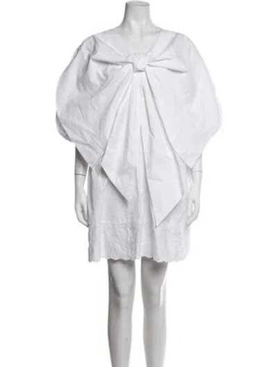 Pre-owned Simone Rocha V-neck Mini Dress In White