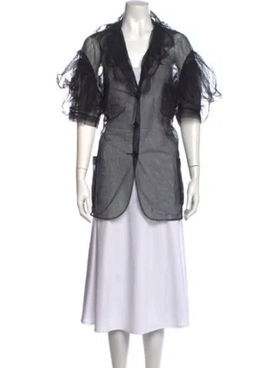 Pre-owned Simone Rocha V-neck Short Sleeve Blouse In Black