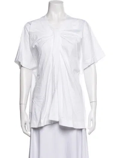 Pre-owned Simone Rocha V-neck Short Sleeve Top In White