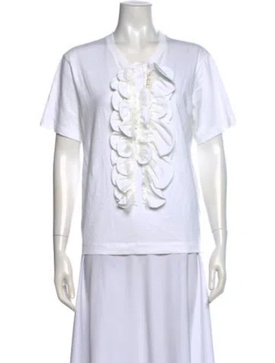 Pre-owned Simone Rocha V-neck Short Sleeve T-shirt In White