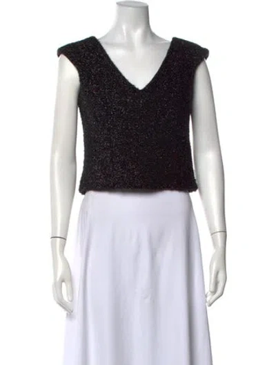 Pre-owned Simone Rocha V-neck Sleeveless Top In Black