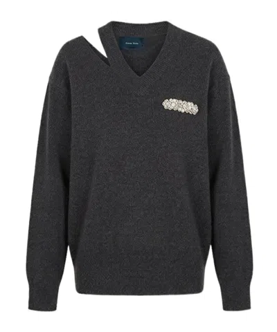 Simone Rocha V-neck Sweater In Black