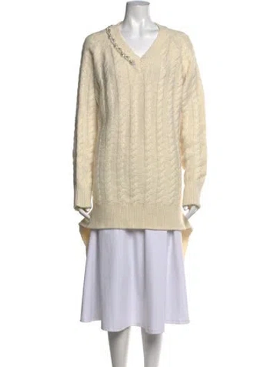 Pre-owned Simone Rocha V-neck Sweater In Neutrals