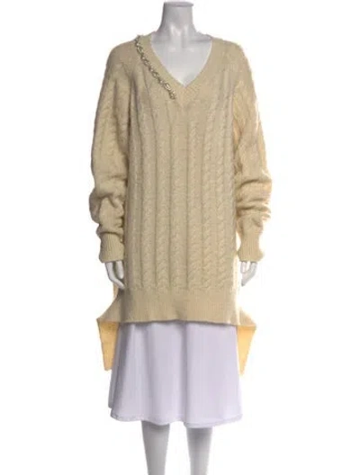 Pre-owned Simone Rocha V-neck Sweater In Neutrals
