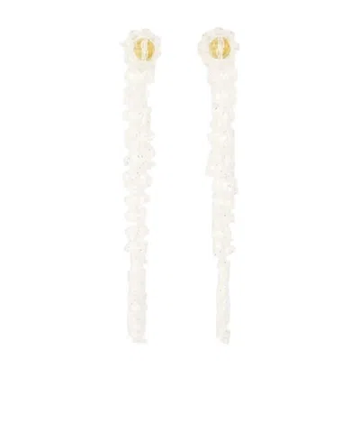 Simone Rocha Water Drop Earrings In White