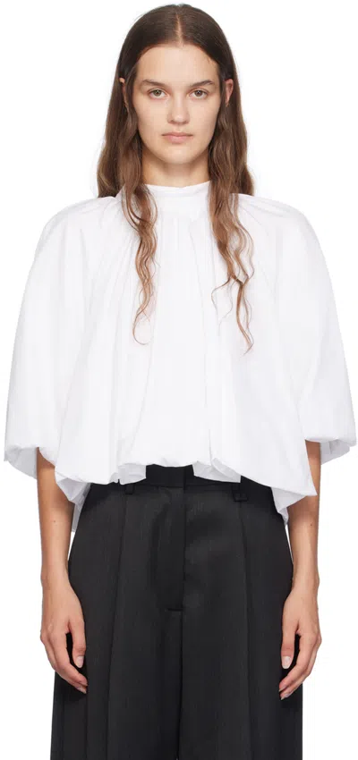 Simone Rocha White Back Bow Balloon Blouse