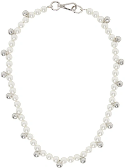 Simone Rocha White Bell Charm & Pearl Necklace
