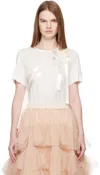 Simone Rocha Bow Sash Short-sleeve T-shirt In Neutral