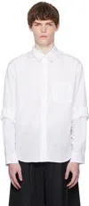 Simone Rocha Gathered-cuff Cotton Shirt In White