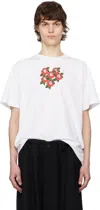 Simone Rocha White Cluster Rose Logo Print Short Sleeve T-shirt In White