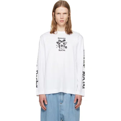 Simone Rocha White 'coming Up Roses' Print Long Sleeve T-shirt In Multi
