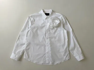 Pre-owned Simone Rocha White Cotton ‘3d Roses‘ Shirt