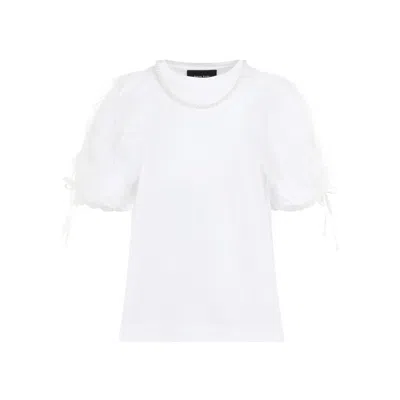 Simone Rocha White Cotton Puff Sleeve Boxy T-shirt