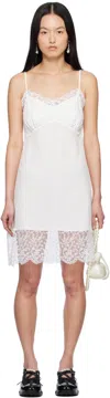 Simone Rocha White Deep Lace Trim Slip Minidress In Ivory