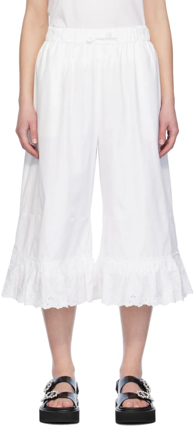Simone Rocha White Drawstring Trousers In White/white