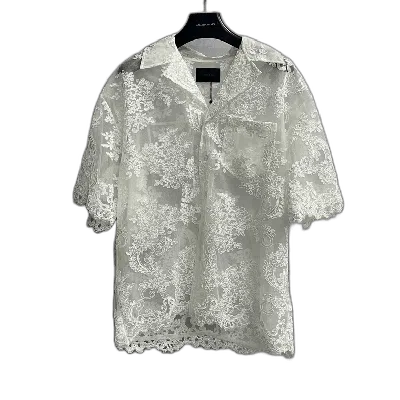 Pre-owned Simone Rocha White Lace Material Embroidered Logo Short Sleeve